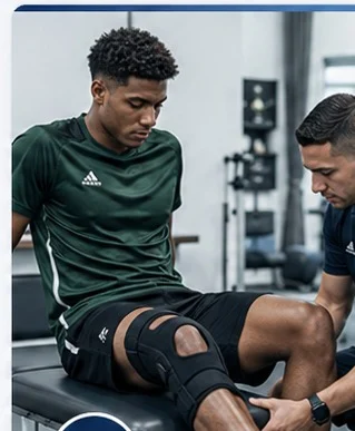 Futbolista en rehabilitación por una lesión
